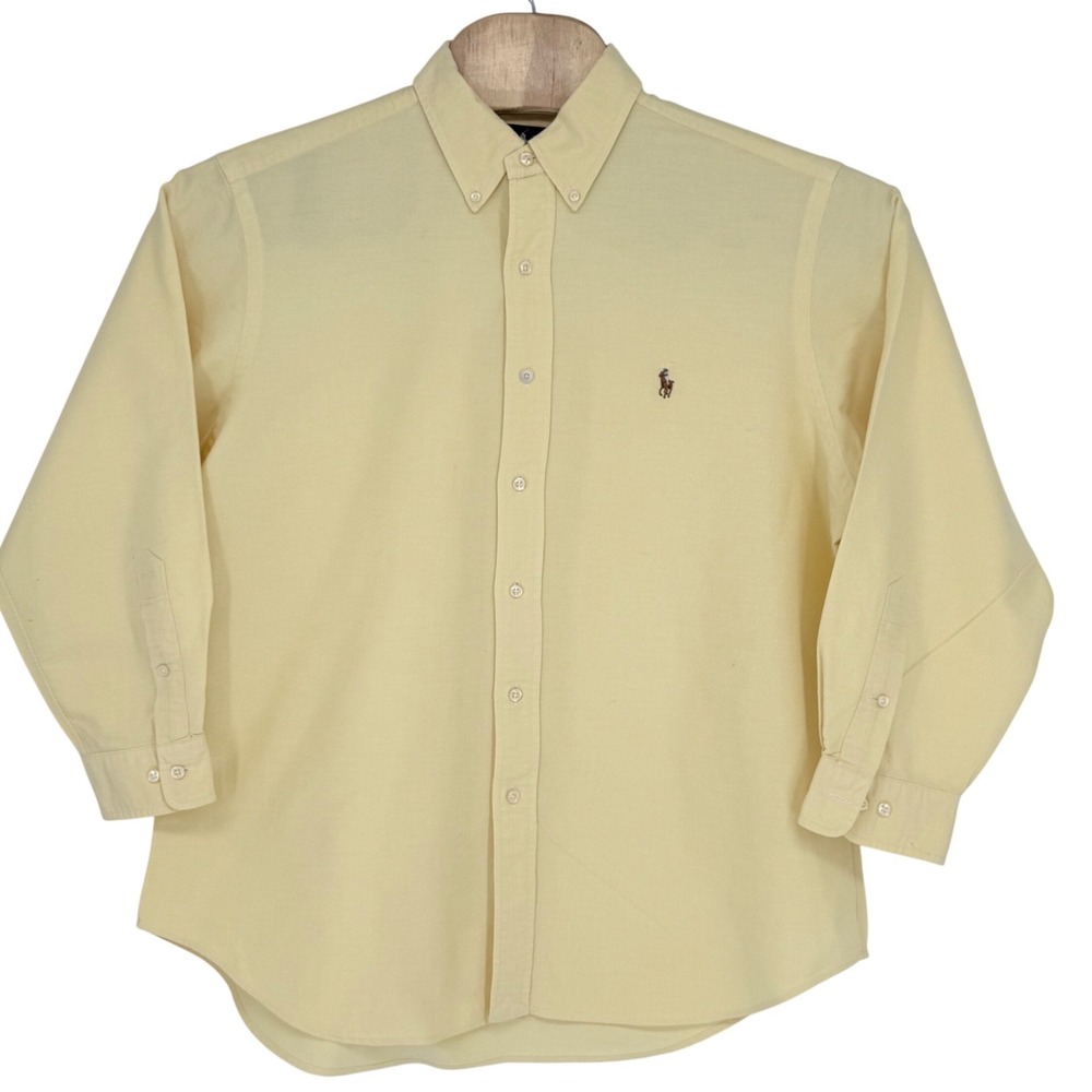Polo Ralph Lauren Mens Classic Fit Oxford Shirt Yellow 17 32/33(XL)
